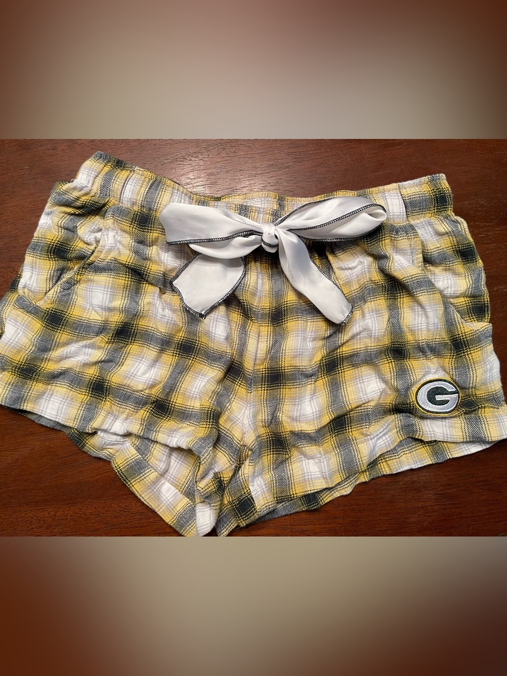 Green Bay Packers Plaid Lounge Shorts